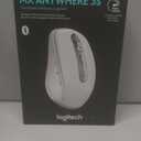 Logitech MX Anywhere 3S Compact Wireless Mouse, Fast Scrolling, 8K DPI Any-Surface Tracking, Quiet Clicks, Programmable Buttons, USB C, Bluetooth, Windows PC, Linux, Chrome, Mac - Pale Grey