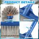 Swimming Pool Cleaning Kit, Pool Brush with 59" Adjustable Aluminum Pole & Semi-deep Skimmer Net & Cleaning Sponge Scrubber with Handle for Above Ground Pools,Ponds,Spas,Hot Tubs(COLOR:Blue)