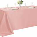 Rectangle Tablecloth 90x132 inch Washable Polyester Fabric Table Cloth for Wedding Party Dining Banquet Decoration90x132, Dusty Pink