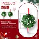 XunYee 2 Pack 6.3 Inch Christmas Artificial Mistletoe Kissing Ball Ornament, Christmas Hanging Kiss Ball Mistletoe Ornament Mistletoes Xmas Door Decor for Home Party Decor