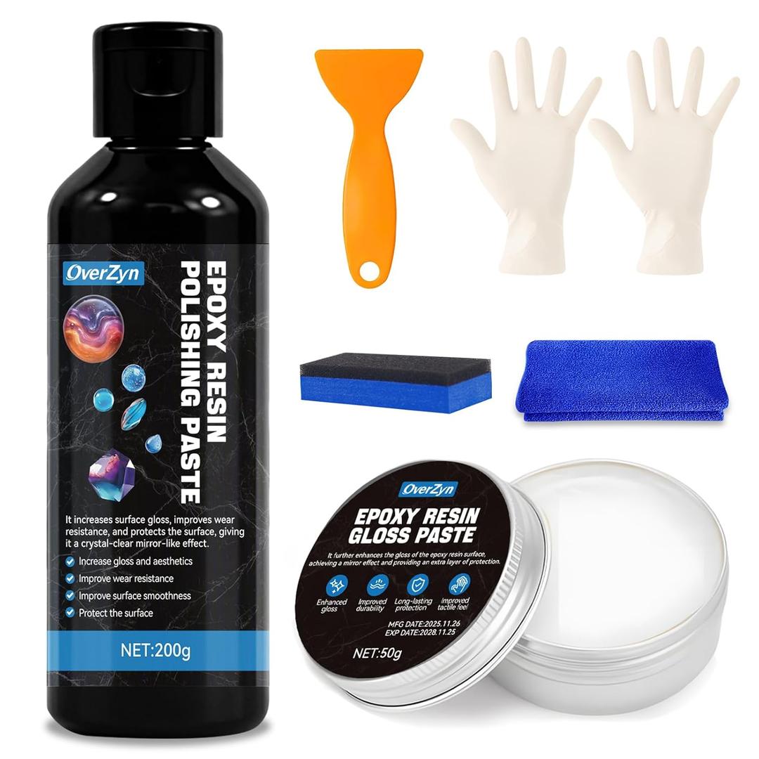 Resin Polishing Kit, Resin Sanding and Polishing Kit, Epoxy resins polishings Kits, Remove Scratches, Achieve a Mirror Effect, Restoring The Shine to Tables and Handicrafts