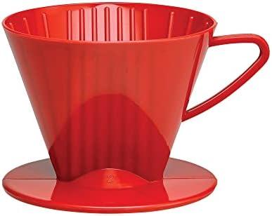Fino Pour-Over Coffee Brewing Filter Cone, Number 2-Size, Red, Brews 2 to 6-Cups, Pack of 3