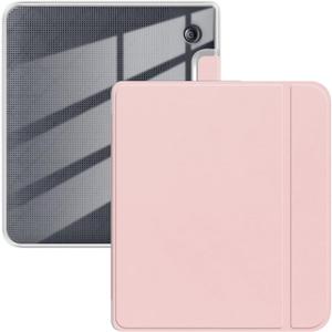 Case for 7" Kobo Libra Colour 2024 Released, Ultra Clear Soft Flexible Transparent TPU Back Cover with Auto Sleep/Wake for Kobo Libra Colour, Pink