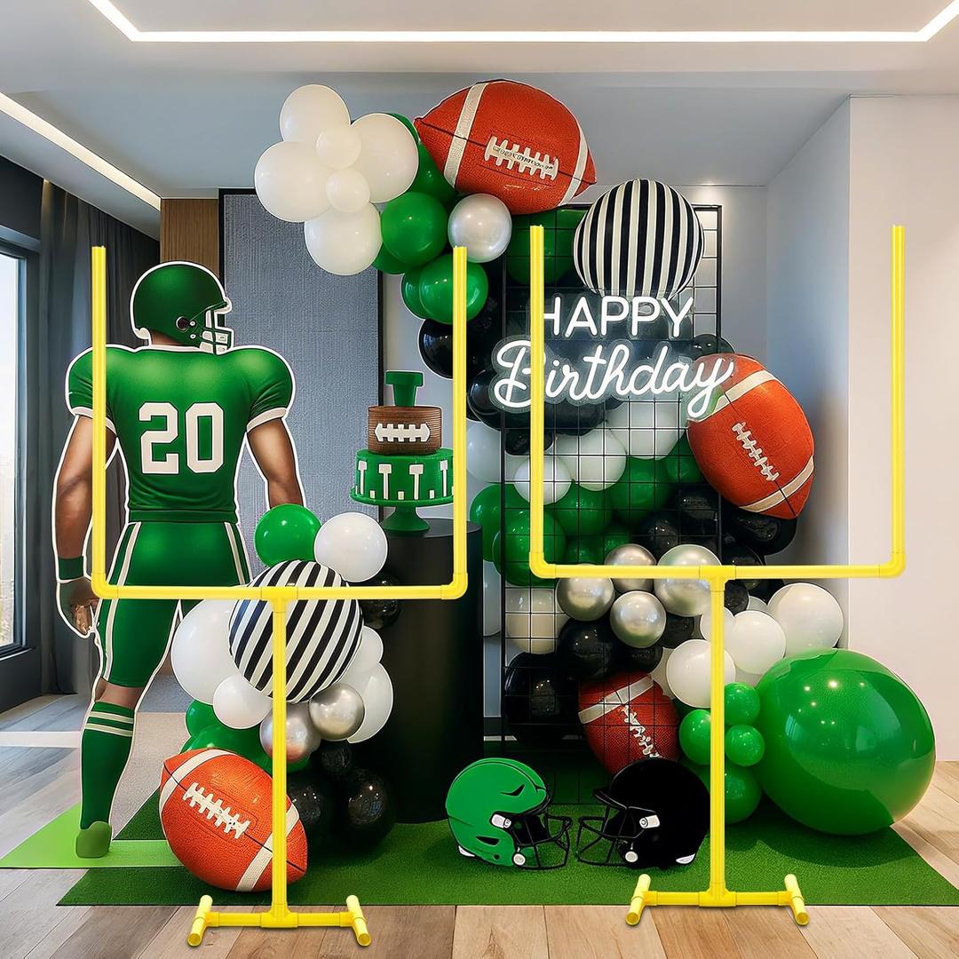2 Pcs Plastic Football Goal Centerpiece, 47.24" X 23.62" Soccer Goal Post Field Post Decoration for Soccer Fans and Football Theme Parties