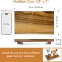 Medium 12" Acacia Wood Riser Pedestal Stand – Farmhouse Wood Display Riser for Kitchen and Bathroom Décor - Counter Display, Plant Stand, Jewelry Holder, Vanity Tray, Candle Stand (M:12"x7"x1.57")