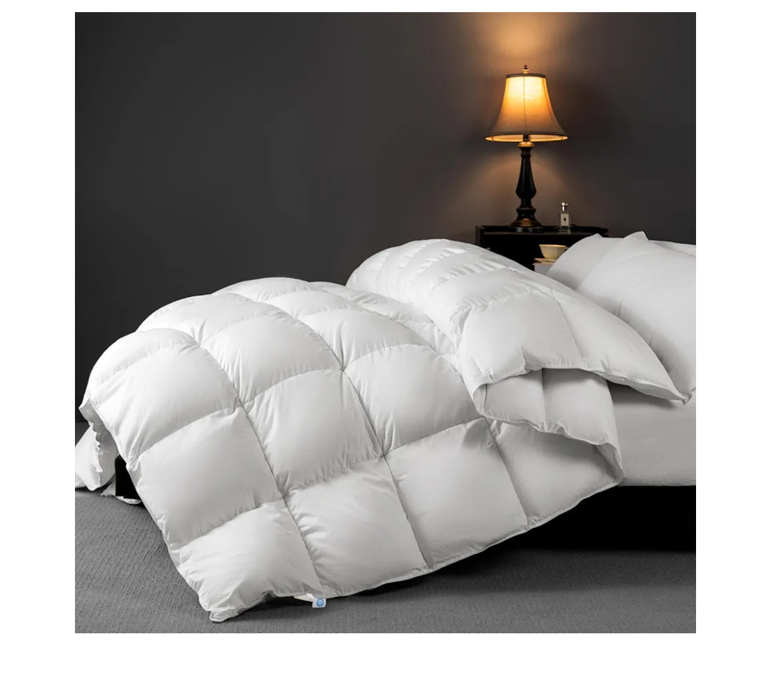 Rwlvpe Hungarian White Goose Down Comforter King Size, 850 Fill Power All Season Duvet Insert 75% Goose Down 25% Goose Feather, 600TC Ultra-Soft 100% Cotton Shell Comfortable (106"x90", White)