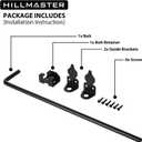 HILLMASTER 18" Heavy Duty Cane Bolt Gate Drop Rod for Wood Fence, Steel Drop Bolts Cane Bolt Hardware for Wooden Gater and Holding Doors, Black Finish