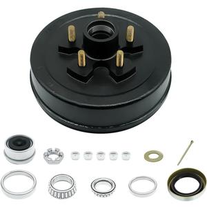 RV MURTS Trailer Brake Hub Drum Kit 5 Bolt on 4.5 for 3500 lb Cargo Boat Trailer Axle, 10" x 2-1/4" Electric Brake, L44649 L68149 Bearing 1.719" x 2.565" Grease Seal for #84 1-3/8" to 1-1/16" Spindle.