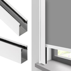 100% Blackout U-Channel Aluminum Light Blocking Strip for Window Shades Roller and Blinds Both Sides Tracks for Blackout Shades Easy to Install Great for Bedroom Nursery (White-2pcs, 80")