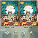 IVN Halloween Cat Garden Flag 28 x 40 Inch Double Sided House Flag with Moon Pumpkin and Bat Design for Spooky Outdoor Porch Decor