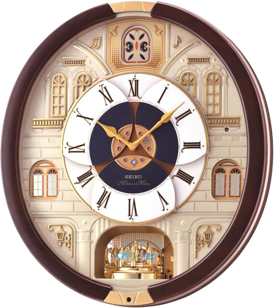 Seiko Melodies in Motion Wall Clock, Castle Windows