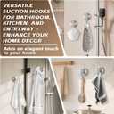 15 lbs Heavy Duty Suction Cup Hooks - Rustproof Stainless Steel Shower Hook for Bathroom Organization, Towels, Robes,Wreaths-No Drill, No Residue for Glass, Mirrors & Tile(2, Brushed nickel)