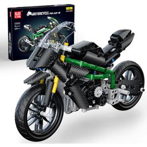 Mould King Motorcycle Kit Building Sets, 23002 Bike Model Kit Building Kit, Moto Building Toys for Creative Play and Display, Model Motorcycle Kits for Adults and Kids 14+ (636PCS)