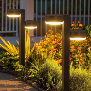 Solar Pathway Lights Outdoor Waterproof, 4 Pack with 8 Head Solar Lights Outdoor Super Bright Up to 12Hrs, Auto On/Off Garden Light for Yard Patio Path Walkway Driveway Outside Decor