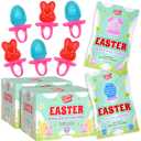 60 Pack Easter Ring Candy – Individually Wrapped Holiday Themed Bunny & Egg Lollipops – Strawberry, Tutti Frutti Delicious Flavors – Bulk Suckers Great Use, For Kids, Party Favor, Classrooms Partys, Goodie Bags, Baskets (EXP 01/20/28)