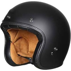 Adult Retro Glass Fiber Motorcycle Helmet Scooter Helmet DOT/ECE Approved, Stylish Half-Open Helmet for Men Women Adult Motorbike Crash Helmet Small