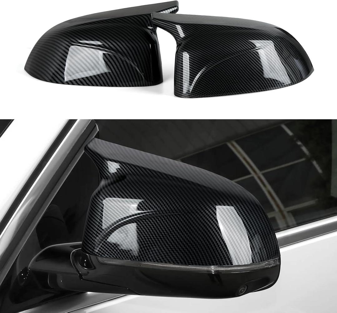 Car Rearview Mirror Cover Trim Carbon Style ABS Decal Sticker fits for BMW X3 G01 X4 G02 X5 G05 X6 G06 X7 G07 iX3 G08 Exterior Accessories