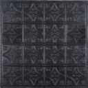 Tin Wall Tiles 24x24 Nail-Up, Stair Risers, Metal Ceiling Tiles, 5 Pack (Black), 24x24" 5pcs