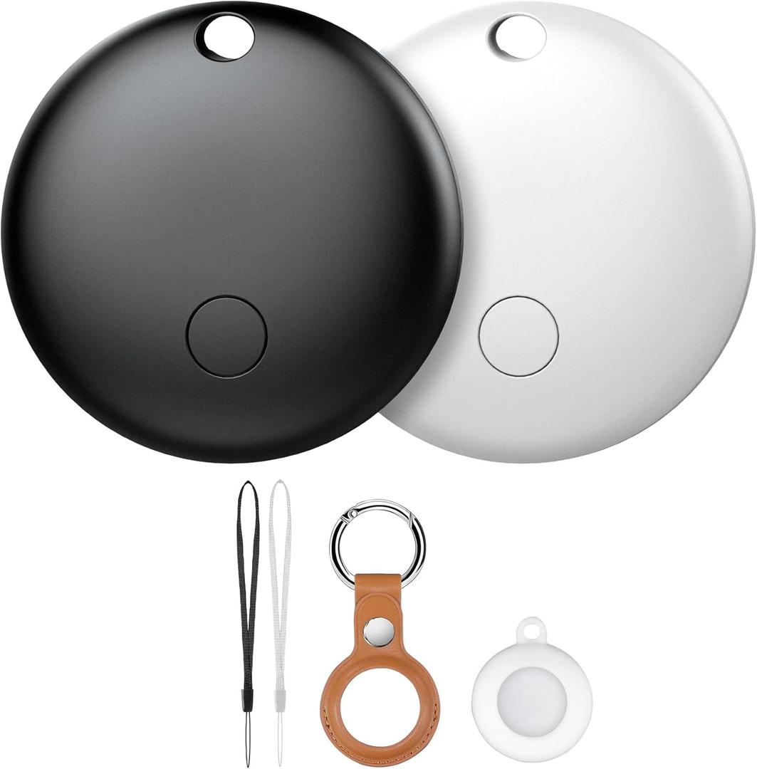 Air Tracker Tags-2 Pack, Smart Trackers, Item Locator Tags Works with Apple Find My | iOS Only | 2 Different Cases | Replaceable Battery | Water-Resistant | Item Finder for Key, Luggage, Backpack,Bike