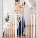 Baby Safety Gate Comomy, The Safety Gate Adjusts to fit Openings Between 29.5 and 48.8 inches wide, Pressure Mount, Auto Close,Walk Thru, White