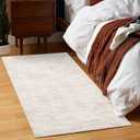 RUGSREAL Small Area Rug 2x3 Entryway Mat with Rubber Backing Stain Resistant Throw Carpet Modern Solid Color Bath Mat Contempowary Washable Rug for Living Room Bedroom Dining Room Kitchen, Beige 2x3