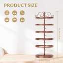 LASZOLA 5 Tier Bronze Earring Holder Organizer Tree Women Display Storage for Stud and Hoop, Large Cool Rotating Clip Stand for Pierced and Dangle Earring, Vertical Metal Tower Carousel with 400 Holes