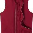 COOFANDY Men's Puffer Vest Loose Fit Quilted Vest Winter Outdoor Zipper Padded Vests Warm Puffy Sleeveless Jacket (Red, L)