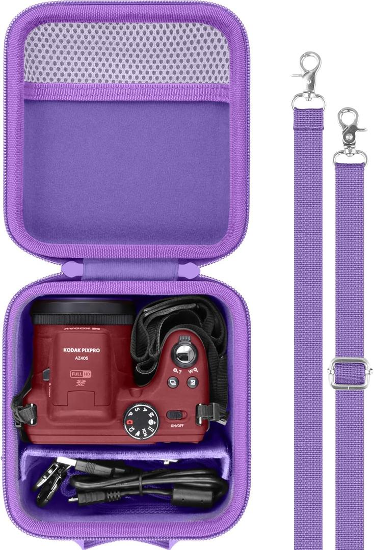Camera Case Compatible with KODAK PIXPRO AZ405/AZ425/AZ255/AZ401/AZ528 Digital Camera Vlogging Camera(Purple Case)
