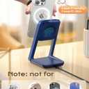 3 in 1 Charging Station for iPhone, for Magsafe Wireless Charger with Cooling Fan for iPhone 17 16 15 14 13 12 Series & Apple Watch Charger, Wireless Charging Station for AirPods 4/3/Pro (Blue)