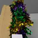 Boao 6 Pcs/39 ft Mardi Gras Decoration Tinsel Garland with LED Light 6.5 ft Each Mardi Gras Metallic Streamers Battery Operated Lighted Hanging Decor for Carnival Party Supply(Battery Not Include)