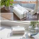 Acrylic Tissue Box Holder Rectangle with Curved Design - Decorative Modern Crystal Clear Tissue Box Cover with Silver Metal Accents for Home/Office Dcor