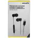 Acoustix Premium Sound Wired Stereo Earbuds with USB-C Connector - Black