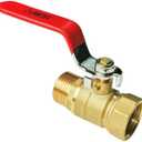 HQMPC Garden Hose Shut Off Valve Ball Valve 3/4" GHT Water Hose Shut Turn Off Valve Heavy Duty Hose On Off Valve Brass Shut Off Valve Hose Ball Valve 1Pc Long Handle