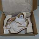 Amazon Essentials womens Two Strap Heeled Sandal (13 Wide, Ivory)