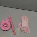 Sintege 4 Pcs Girls Tea Party Set Girls Tea Party Accessories Gloves Hats Necklace Fans for Toddler (Pink)