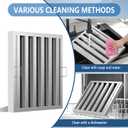 Stainless Steel Commercial Kitchen Hood Filter 19.5W x 19.5H Inch Range Hood Baffle Grease Rated Commercial Kitchen Exhaust Hood 5 Grooves Hood Filter (5 Pack)