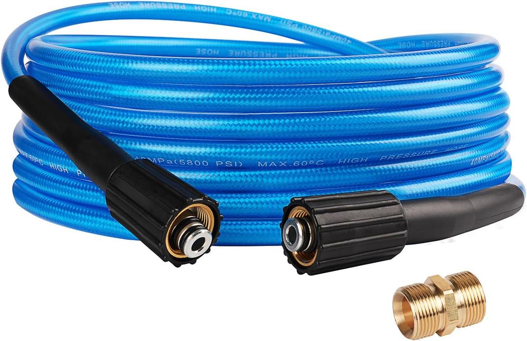 Pressure Washer Hose 25 FT X 1/4 Inch, Kink Resistant Power Washer Hose, Replacement Pressure Washer Hose with M22 Fittings for Most Brands, 3000 PSI
