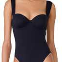 kate spade new york Women's Solid Underwire One Piece Swimsuit (Large, Black)