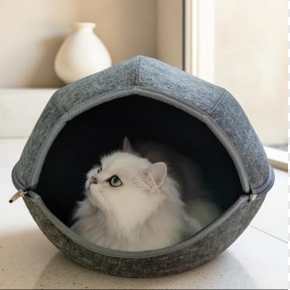 Donut Cat Tunnel Bed Peekaboo Cat Cave for Large Cats Up to 30 Lbs, Kitty Interactive Playing Tent House for Multiple Cats,Detachable,Scratch Resistant (2 in 1 Black, Medium  20 Inch Diameter)