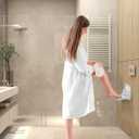 2 x Shower Foot Rest for Shaving Legs with Reusable Suction Cup, Anti-Slip Shower Pedal, Fordable Shower Step with Powerful Suction Cup for Pregnant Woman & Back Pain Sufferers, 319 Pounds