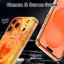 for iPhone 17 Pro Max Case,[Compatible with MagSafe][Magnetic Invisible Ring Stand],Shockproof Protective Slim Women Girl Case for Apple iPhone 17 Pro Max 6.9 inch,Orange Marble