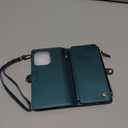 Defencase for iPhone 16 Pro Magnetic Wallet Case Compatible with Magsafe with RFID Blocking Zipper Strap Card Holder for Women Men PU Leather Detachable Case for iPhone 16 Pro (6.3 inches), Blue Green