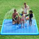 SLOOSH 120" Non-Slip Splash Pad Sprinkler - Summer Water Toys Sprinkler Mat for Kids Toddlers Dogs, Outdoor Backyard Pool Party Decor Outside Water Games Fountain Wading Baby Pool Boys Girls Gifts