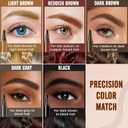 2 x AWROSE Eyebrow Pencil, 3 Pack 3D Microblading 4-Tip Eyebrow Pen, Magic Precise Natural Waterproof Eye Brow Pen with Hair Like Strokes, 4 Fork Tip Multi-Used Eye Brow Pencils for Women/Men (Dark Brown+Light Brown+Black)