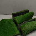 GLOBREEN Thick Artificial Grass Squares Mat, 12" x 12" Green Easter Table Centerpiece Placemats, Fake Turf Pads for Dogs, Patio, Indoor Outdoor Decor, 4 Packs