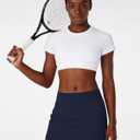 Tennis Skirts for Women with Shorts, High Waisted Golf Skort Stretchy Athletic Skirts for Running Workout Gym (Blue, XS)