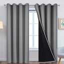 Yakamok 100% Blackout Curtains 84 Inches Long, 1 Thick Layers Heat and Full Light Blocking Soft Thermal Insulated Drapes for Bedroom (52" Wide Each Panel, Grey, 1 Panel)