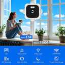 2.5K Window Camera, 5GHz & 2.4GHz Window Security Cameras with Color Night Vision, WiFi Camera with Motion Detection, Continuous Recording, Spotlight Siren, Real-Time Alerts, 2-Way Audio (White)