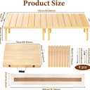 60" x 30" Boho Low Wooden Folding Picnic Table with Table Runner, Portable Boho Picnic Table for Indoor Outdoor Use, Camping, Beach, Garden, Wedding & Party (8 Steak Knives & Forks Included)