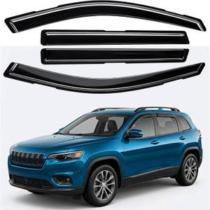in-Channel Rain Guards Fit for Jeep Cherokee 2014-2023, 4 PCS